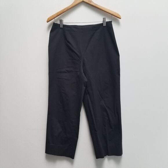 Piazza Sempione Audrey Capri Pants 42 Women’s Cotton Twill Black Stretch US 6 - Picture 6 of 14